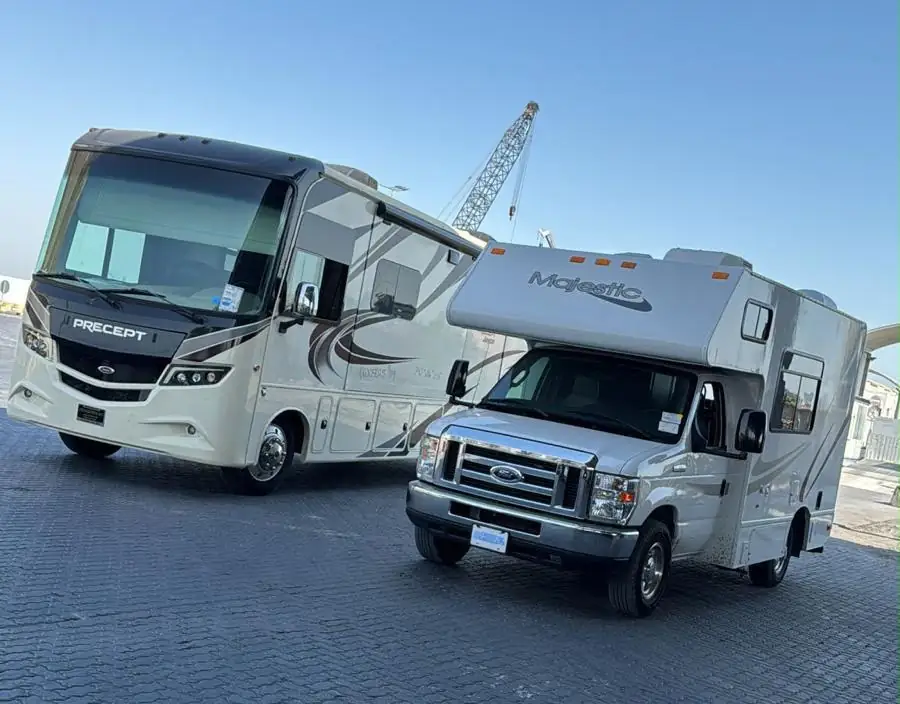 Two American motorhomes handled by Order Station